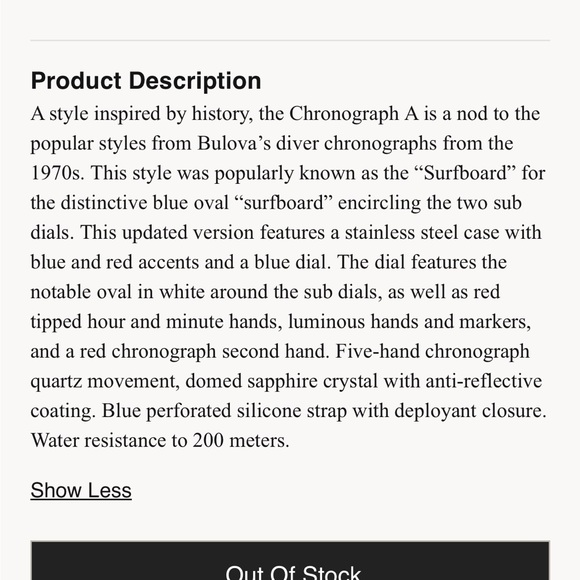 Bulova Mens Archive series Surfboard Chronograph Watch - Picture 3 of 12